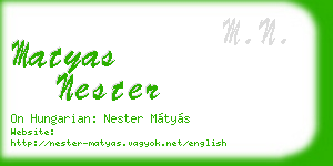 matyas nester business card