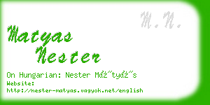 matyas nester business card